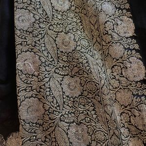 Black sari with undercoat and blouse size medium